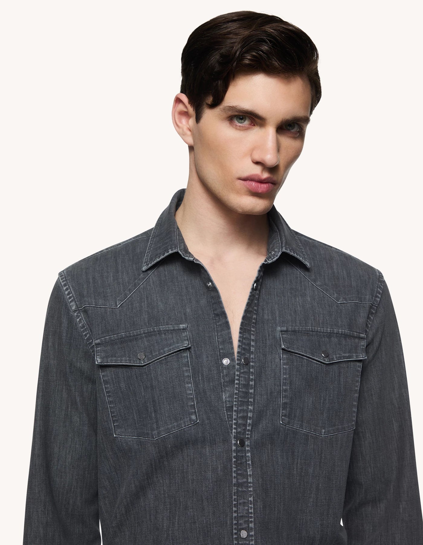 Camicia slim texana in denim